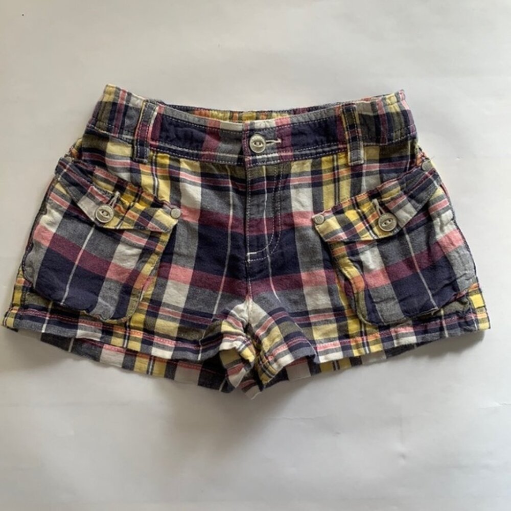 Linen Blend Plaid Short Size 6X